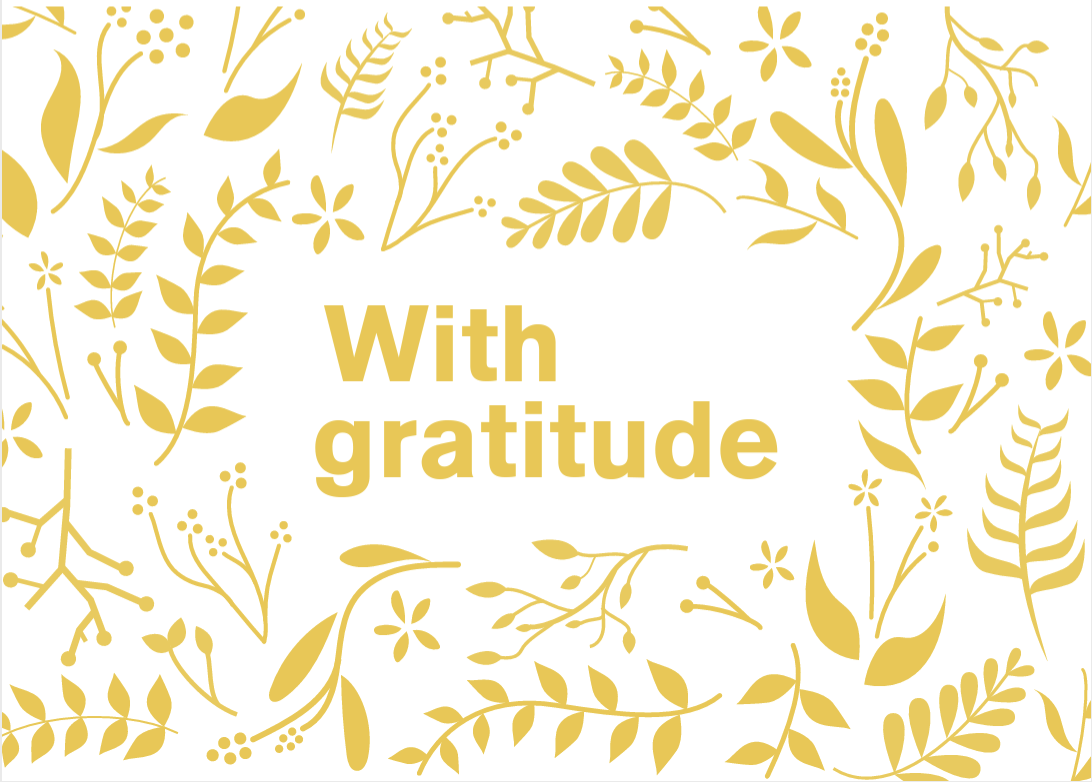 Gratitude card.