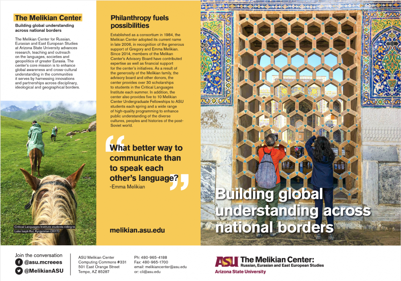 Melikian Center brochure.