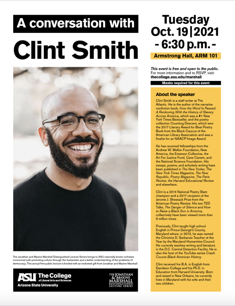 Marshall Distinguished Lecture flyer.